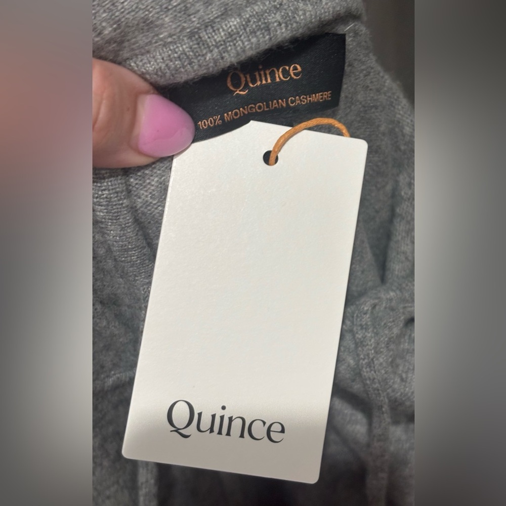 NWT Quince Mongolian Cashmere Full-Zip Hoodie Heather Gray Small & Medium Casual - Picture 14 of 14